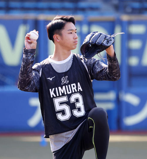 ロッテドラフト3位の木村優人（2024年1月10日撮影）